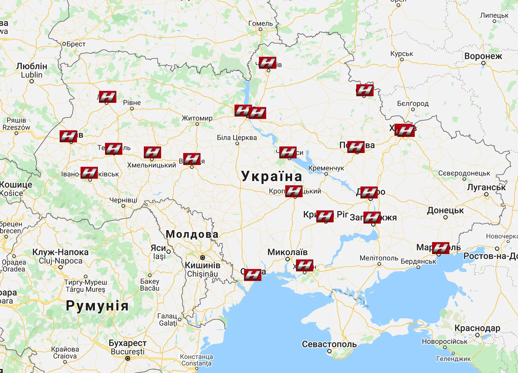 Дилеры Haval Украина Карта Haval дилеров Украины